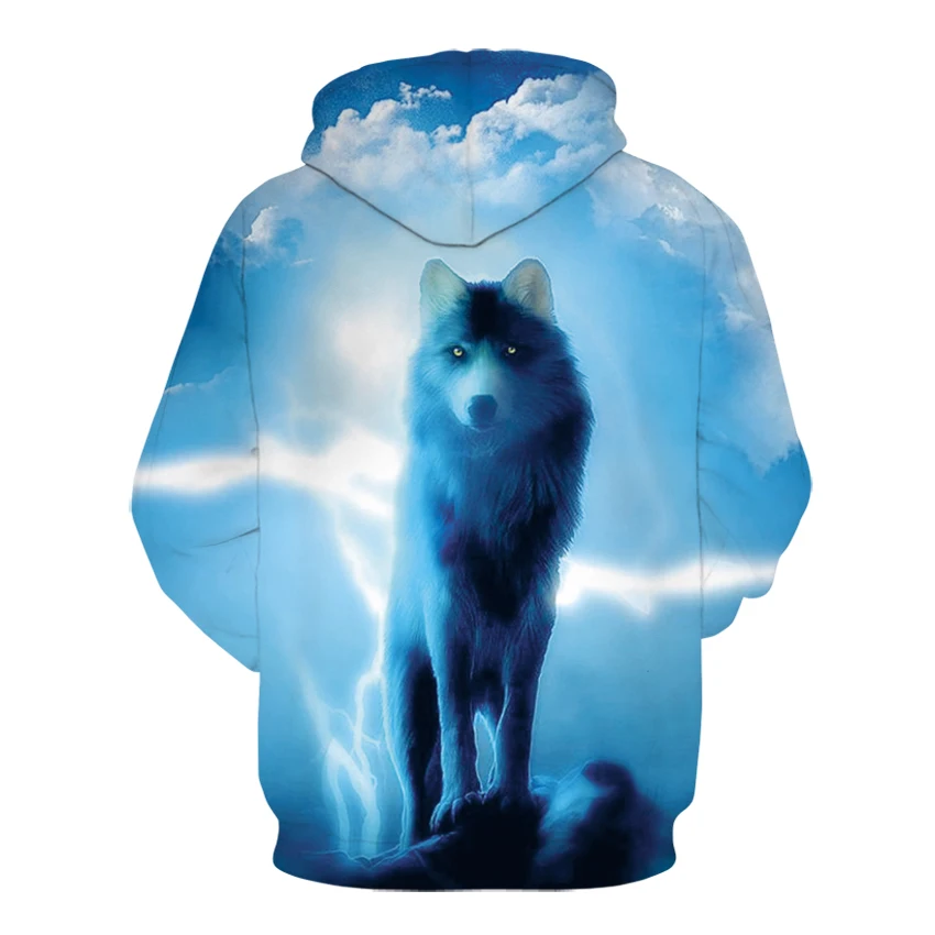 Fashion Men Wolf Animal 3D Printed Hooded Hoodies Men / Women's Shinning Wolf Design Sweatshirts 3D Harajuku Hoody