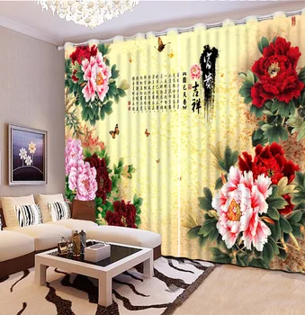 

3D Photo Window Curtain Blackout Curtains For The Living Room Bedroom Flower Design Kitchen Curtains Cortinas