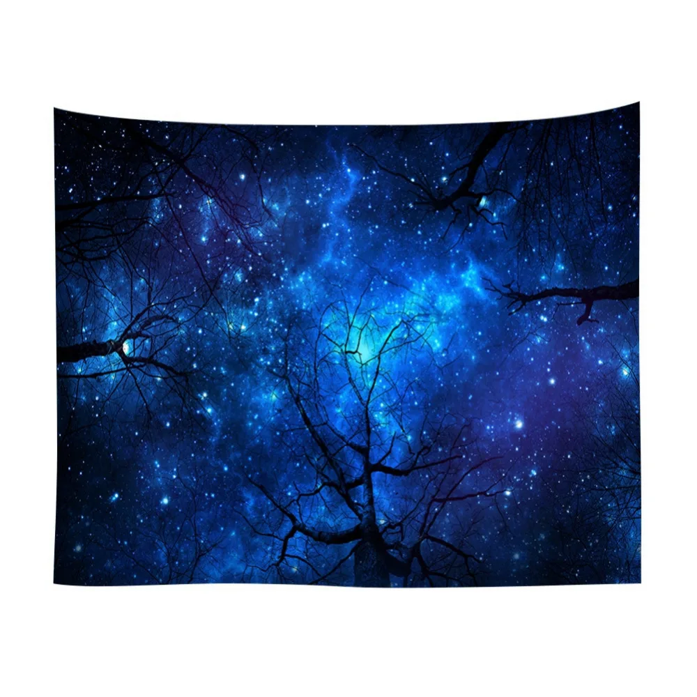 Wall Hanging Tapestry Forest Starry Night Sky Galaxy Home Decoration