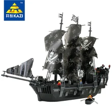 Кирпичные блоки, пиратский корабль с маленькой лодкой, 6 кукол, парусник с пушкой, высокое качество, Подарочные игрушки для детей, Technic Kazi 87010