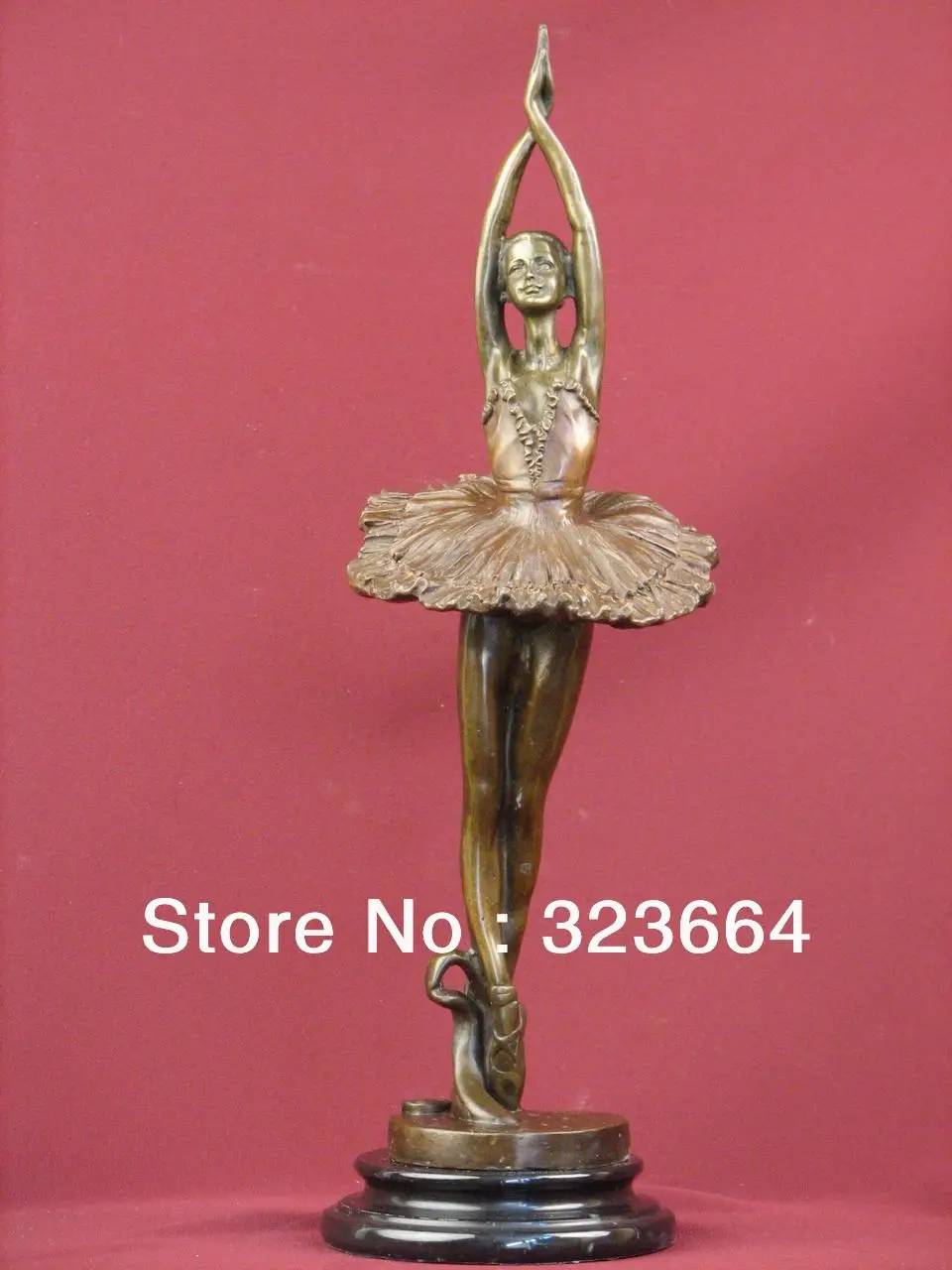 

SIGNED BRONZE SCULPTURE DANCER BALERINA MODERN ART STATUE ON MARBLE BASE