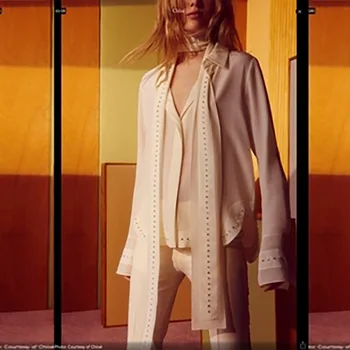 

New rounded corners bottom seam sewing trumpet sleeves scarves spring summer Chiffon sweater long sleeved blouse.