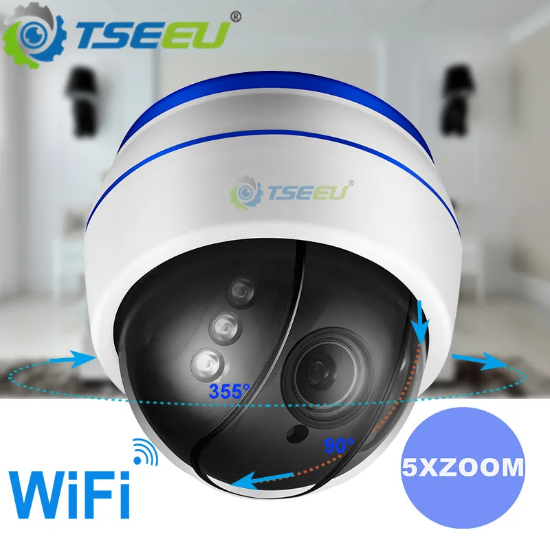 960P 1080P Indoor 5xZoom Pan Tilt Zoom Wireless WIFI Dome