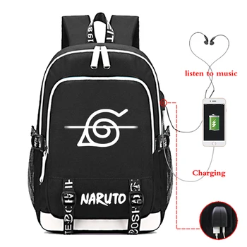 

Classic Anime NARUTO USB Charge Backpack Students Boys Girls Rucksack Fashion USB Charging NARUTO Schoolbag