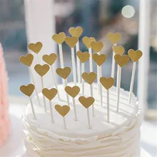 CRLEY 40 шт. Сердце Звезда торт Топпер день рождения десерт детское украшение душевой кабины бумага украшение для кексов