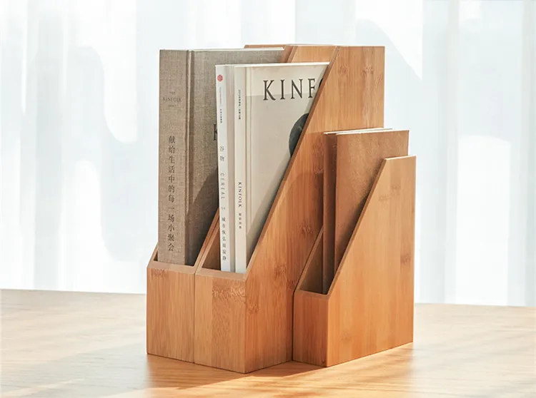 New Bamboo Magazine Rack Wooden Newspaper Shelf Storage Holder Stand 