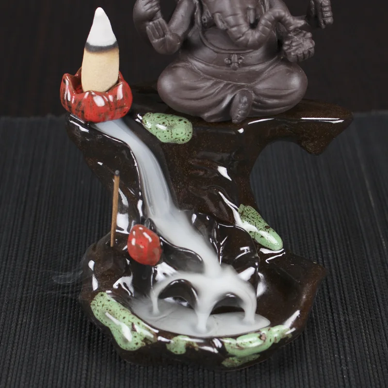 F Индийский Слон задний поток благовония горелки буддистская Ganesha подставка для