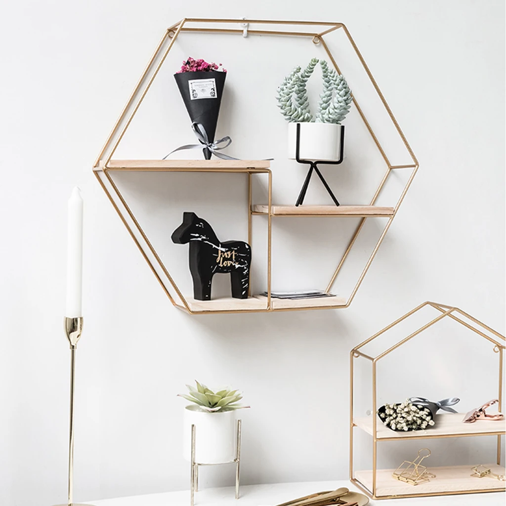 

Iron Storage Racks Wall Shelf Home Decor Storage Shelf Flower Pot Shelves Wall Decor Figurines Book Display Crafts Shelves