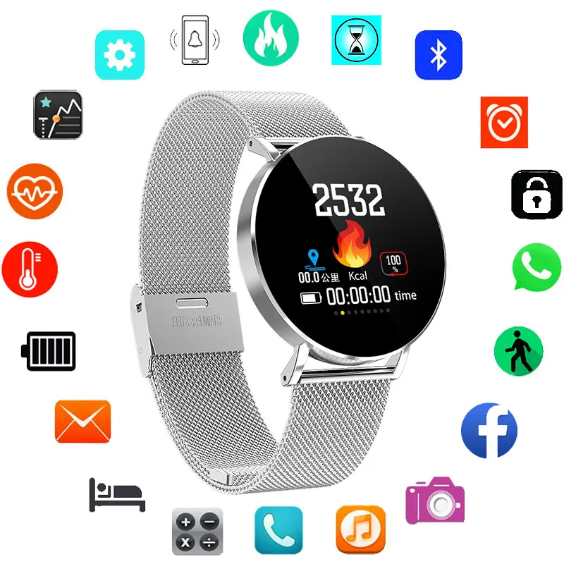 

Fashion Smartwatch Women Watches Female IP68 Waterproof Electronic Digital Wrist Clock Ladies Gift For Girls relogio inteligente