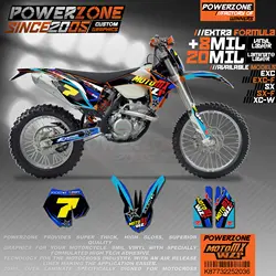 PowerZone настроить команды графика фоны наклейки на заказ Wzp77 стиль комплект для KTM SX SXF EXC Sixdays K87732258328