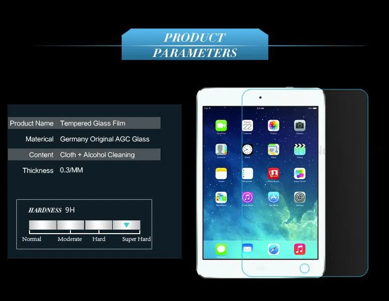 BINFUL 0,3 мм 9H закаленное стекло для iPad 5 6 iPad pro 9,7 Защитная пленка для экрана для iPad Air 1 2 A1822 защитная пленка