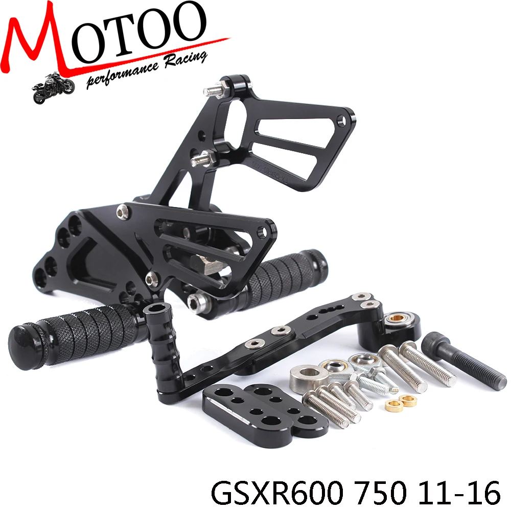 Motoo - Full CNC Aluminum Motorcycle Adjustable Rearsets Rear Sets Foot Pegs For SUZUKI GSXR600/750 gsxr 600 750 2011-2016 | Автомобили и