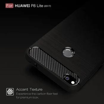 

HR Soft TPU For Huawei P9 Lite 2017 Case Silicone Brushed Carbon Fiber Phone Cases for Hiawei P9 Lite 2017 Cover