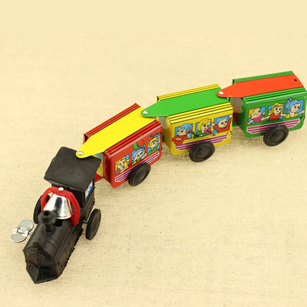 Цепь поезд Игрушка железная заводная коллекция экологическая начинающая способность классные старые оловянные игрушки детские игрушки подарок