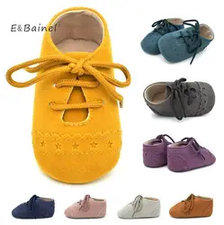 E & bainel замша искусственная кожа новорожденных Для маленьких мальчиков девочек Обувь детские мокасины мягкая подошва детская обувь Обувь