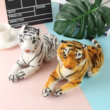 25cm Simulation Yellow White Tiger Plush Toy Doll Child Doll High Quality Toy Boy Girl Child Christmas Gift Stuffed Toys WJ038 larggest size 170cm simulation tiger yellow or white prone tiger plush toy surprised birthday gift w5490