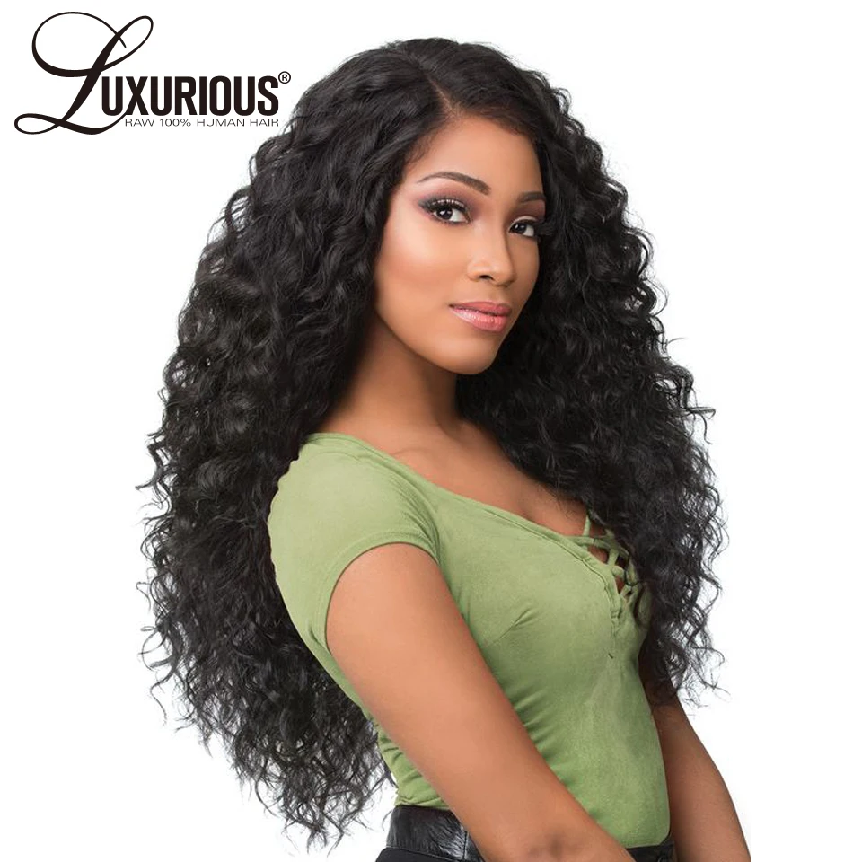 

250% Density Lace Front Human Hair Wigs With Baby Hair Thick Water Wave Natural Color Brazilian Remy Lace Front Wig 3.5inch Part