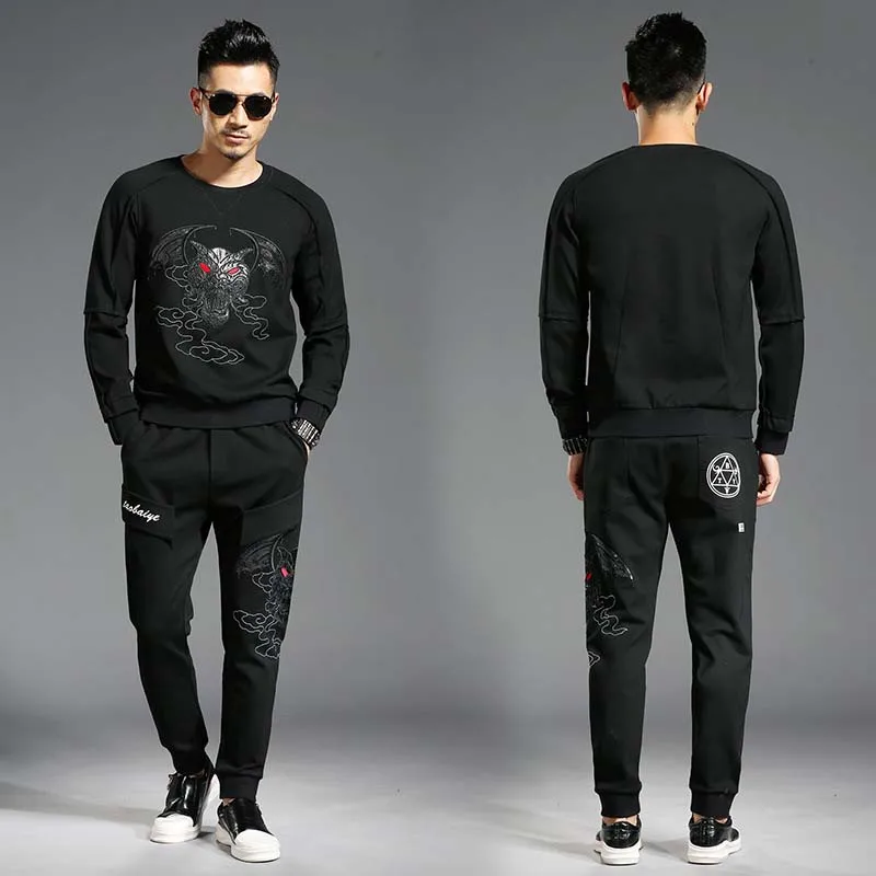 2 Pieces Set Hoodies+Pants Joggers Sets Tracksuit for Men Sweat Suit Cartoon Embroidery Sweatsuits Casual Harem Pants Clothes 2 Pieces Set Hoodies+Pants Joggers Sets Tracksuit for Men Sweat Suit Cartoon Embroidery Sweatsuits Casual Harem Pants Clothes