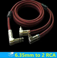 1m 2m 3m 5m 8m – Bend Angle Stereo 1/4” Male 6.35mm to 2 RCA Male Shielded Audio Cable For mixing console Subwoofer Amplifier