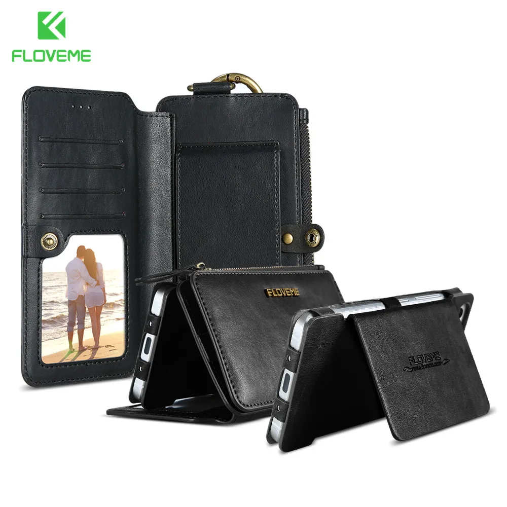

FLOVEME Retro Functional Case For Xiaomi Mi5 Huawei P10 P10 Plus Leather Wallet Case For Samsung Galaxy S8 S8 Plus S7 S7 Edge
