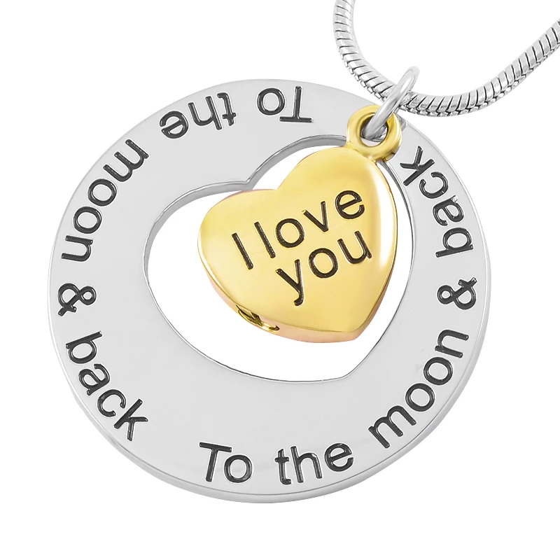 CMJ9447 I Love to the Moon &amp Back Charm DIY ожерелье для кремации Hold Ashes Memorial Jewelry опт или розница |