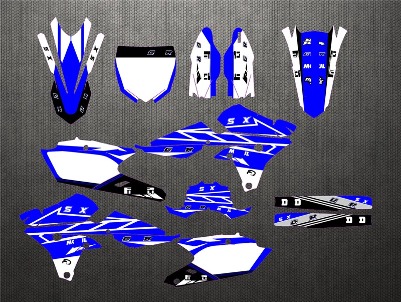 Команда Графика Фоны Наклейка Набор наклеек для Yamaha YZF450F 15-18 YZF250F 14-18 YZF250FX 14-17 YZF 450F 250F нестандартного номера