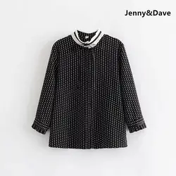 Jenny & Dave 2019 blusa feminina точка панелями кимоно blusas mujer de mod рубашка для женщин топы и блузки плюс размеры комплект из 2 предметов 0105