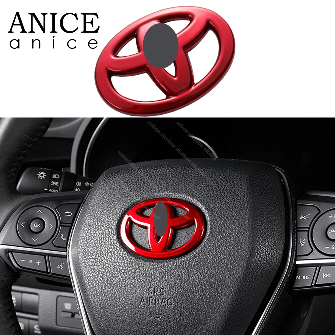 

For Toyota Auris Corolla Rav4 Camry Prado C-HR Highlander Kluger Avalon 4Runner LAND CRUISER Prius Steering Wheel Center Cover