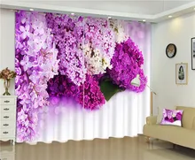 2017 Hyacinth photo Blackout Window Drapes Luxury 3D Curtains For Living room Bed room Office Hotel Home Wall Tapestry