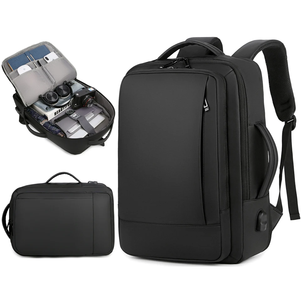 

Laptop Backpack Business Men Notebook Travel Backpacks Male Outdoor Smart Backpacking USB Charging Bagpack Waterproof Mens Bags