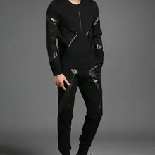 Комплект с капюшоном, повседневный мужской спортивный костюм, комплекты из двух предметов, высококачественный хлопок