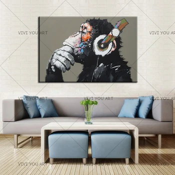 

Big Selling Modern Abstract Monkey 100% Handmade Oil Painting Home Wall Art Picture Paint Calligraphy Painting Best Artwork