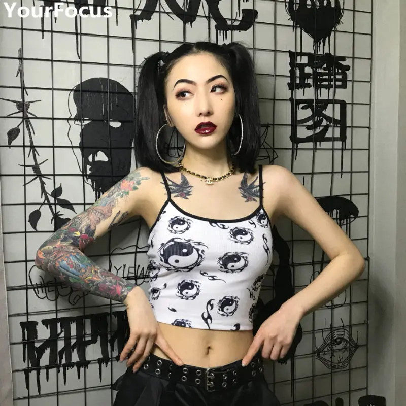 Harajuku винтажные ins/Популярная одежда гобелен тайзи сплетни узор printting женщин укороченный топ короткая женская ночная кофта YQ-999