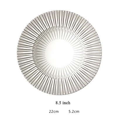 Западное блюдо, 8 дюймов и 10,5 дюймов, набор обеденных тарелок с геометрическим узором, фарфоровые десертные закуски, торты, блюда для кухни, ресторана p - Цвет: C 8.5 inch