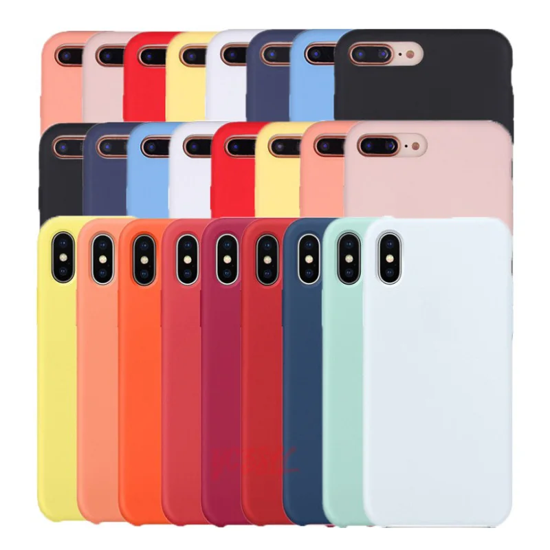 ALBK Original Official Silicone Case For iPhone 7 8 Plus Apple X XS Max XR 6 6S 5 5S SE Cover Funda |