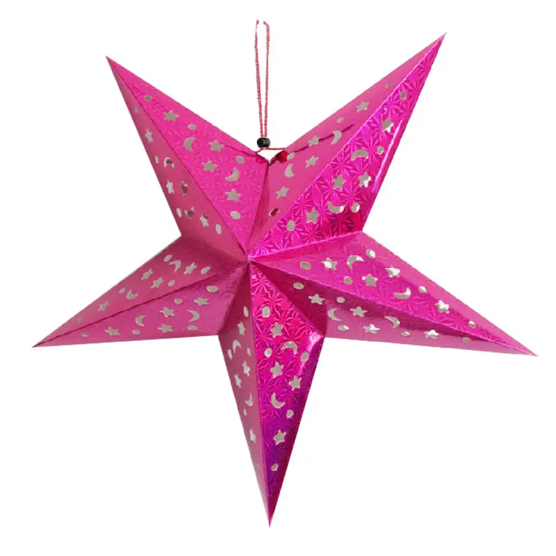 

Christmas Tree Pentagram Lampshade Star Paper Hanging Xmas Wedding Decor Supplies MJJ88