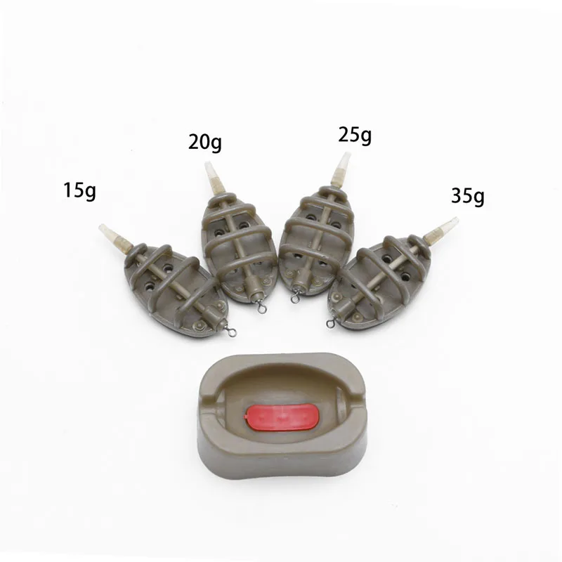 

Inline Method Carp Fishing Feeder 4 Feeders 15/20/25/35g 30/40/50/60g Mould Set