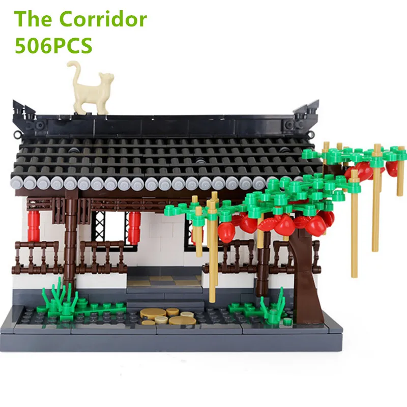 

World Famous Building Series The Corridor Courtyard Archway Of Chinese Hui-style Architecture Building Blocks Kit DIY Gift