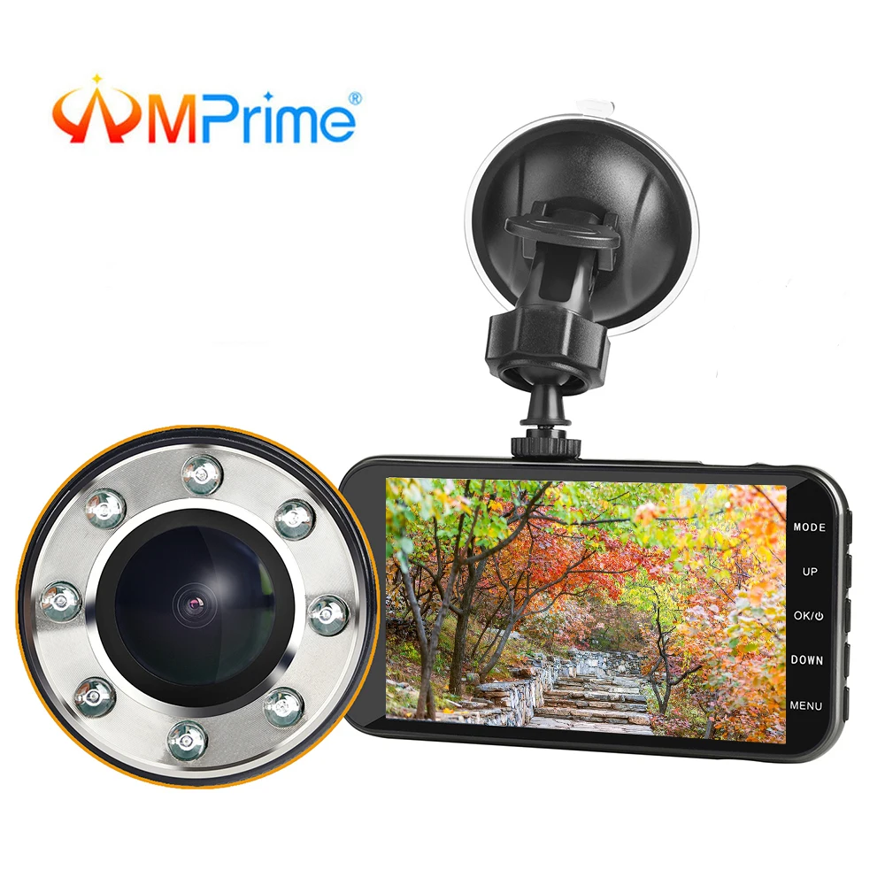 

AMPrime Dash Cam New Version Car DVR Camera Full HD 1080P 4'' IPS TFT Screen Night Vision Video Recorder with Rear View Camera