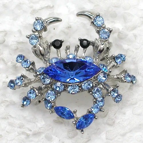 

12pcs/lot Wholesale Fashion Brooch Rhinestone Marquise Crab Pin brooches Jewelry Gift C101786