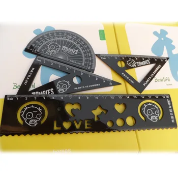 

1set Characteristic new pecul Korea creative stationery cute cartoon skull shape multifunction triangle ruler ruler student suit