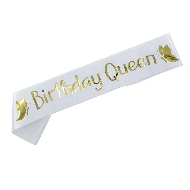 Black//Glitter Gold 15th 16th 17th 18th 21st 25th 30th 40th 50th Birthday Sash Birthday Gifts Birthday Party Accessories Birthday Girl Sash