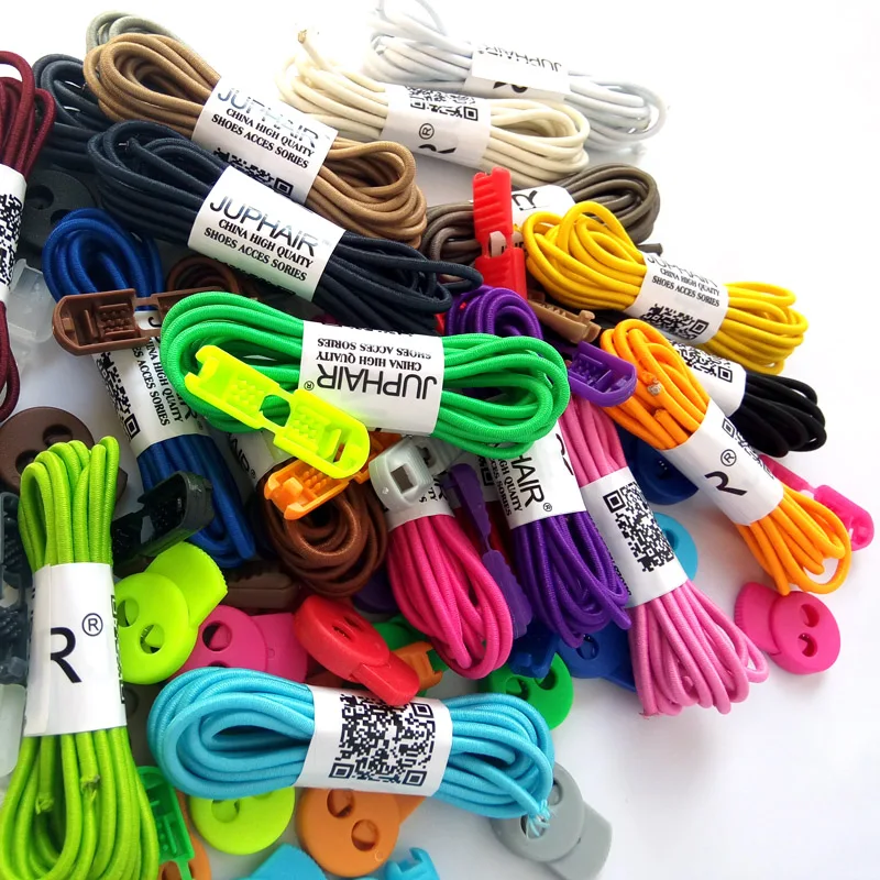 New 1 Pair Free Shipping Multicolor Sport Fitness Shoe Laces Colorful Lock Shoelaces Shoestrings Elastic Shoes Jogging Triathlon