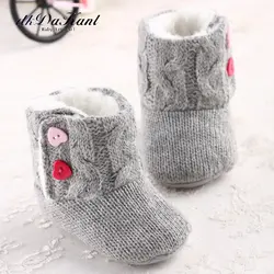 DkDaKanl для маленьких девочек модные зимние сапоги малышей утепленная одежда зимние крепежа вязаные сапоги lpj001