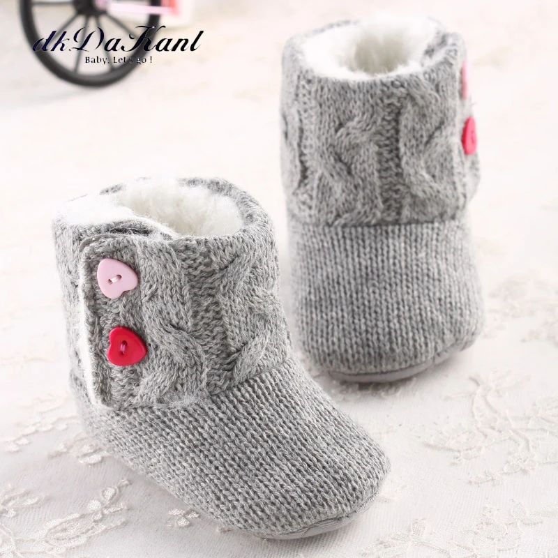 

dkDaKanl Baby girl fashion winter toddler Boots Keep Warm snow winter fastener knitting boots lpj001