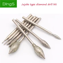 Grinding head diamond Emery plated Polishing Needle Bits Burrs Metal Stone Jade Engraving Carving lettering Tools For Dremel