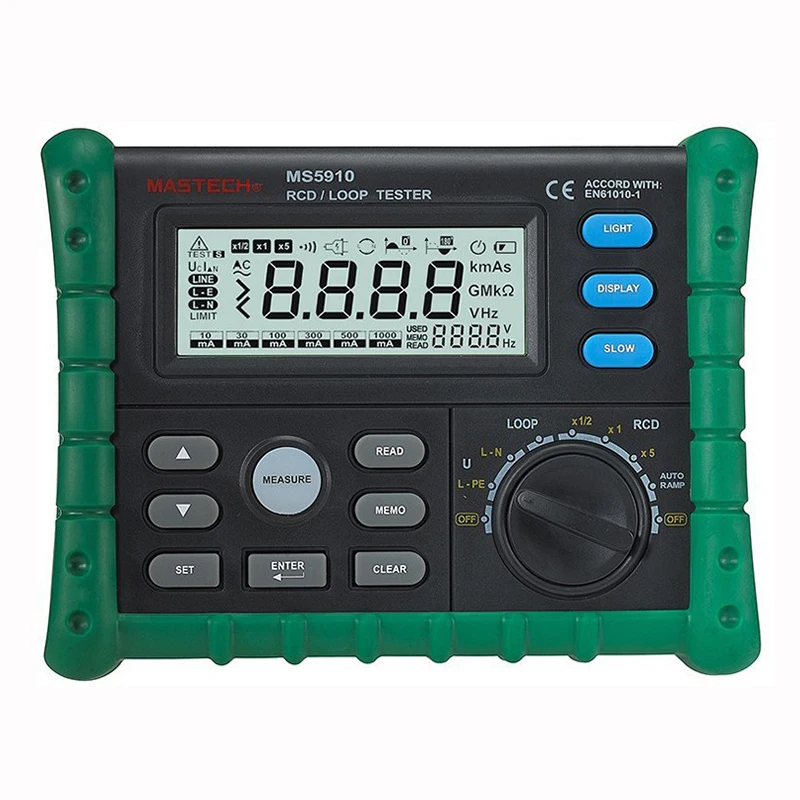 MASTECH MS5910 GFCI Tester Circuit Trip-out Current/Time Test RCD/Loop Resistance Meter with USB Interface | Инструменты