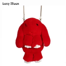 100 Rabbit Fur Handbags 2016 Winter Shoulder Bag Real Fur Handbag Women Messenger Bag Lovely Bunny