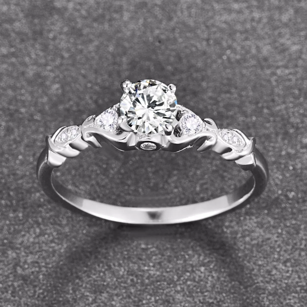 BONLAVIE Fine Jewelry 100% 925 пробы Серебряное кольцо круглой огранки обручальные кольца Обручальное натуральный камень Женщина Кольца Y0075R