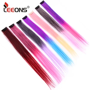 Leeons Клип В Синтетические пряди для наращивания волос жаропрочных фигурные долго объемная волна Заколки для волос для Для женщин расширение поддельные синие волосы - изображение